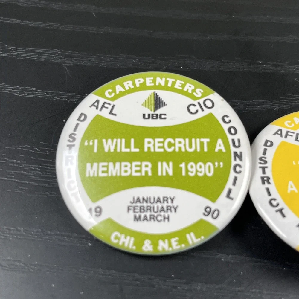 Carpenters District Council Chicago & North East‎ Illinois 1990 Push Back Pins